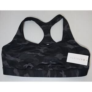 NWT Athleta D-DD Ultimate Printed Racerback Sports Bra Black Gray Camo 3X